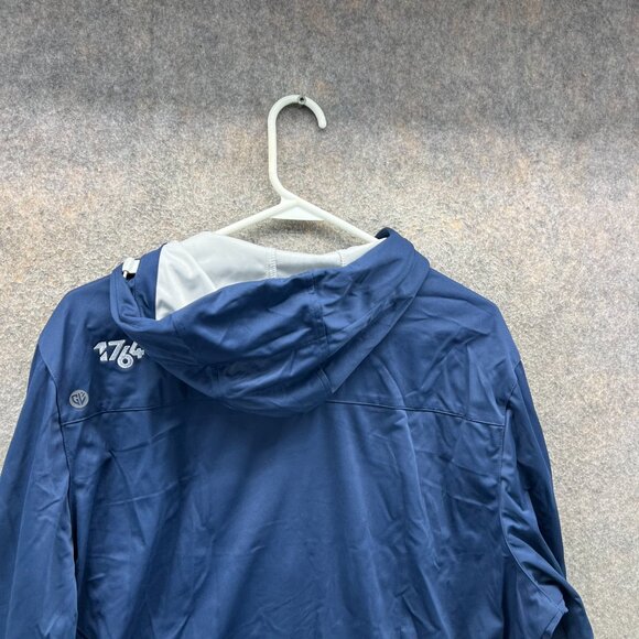 Graham Luxe Jacket Mens Medium Navy Blue Full Zip Hooded Windbreaker Activewear - Picture 2 of 12